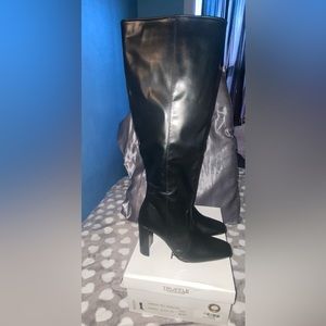 Black knee high boots